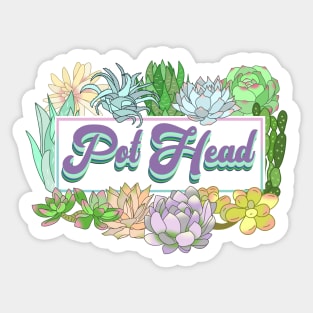 Pot Head Vintage Pattern for Succulent Lovers Sticker